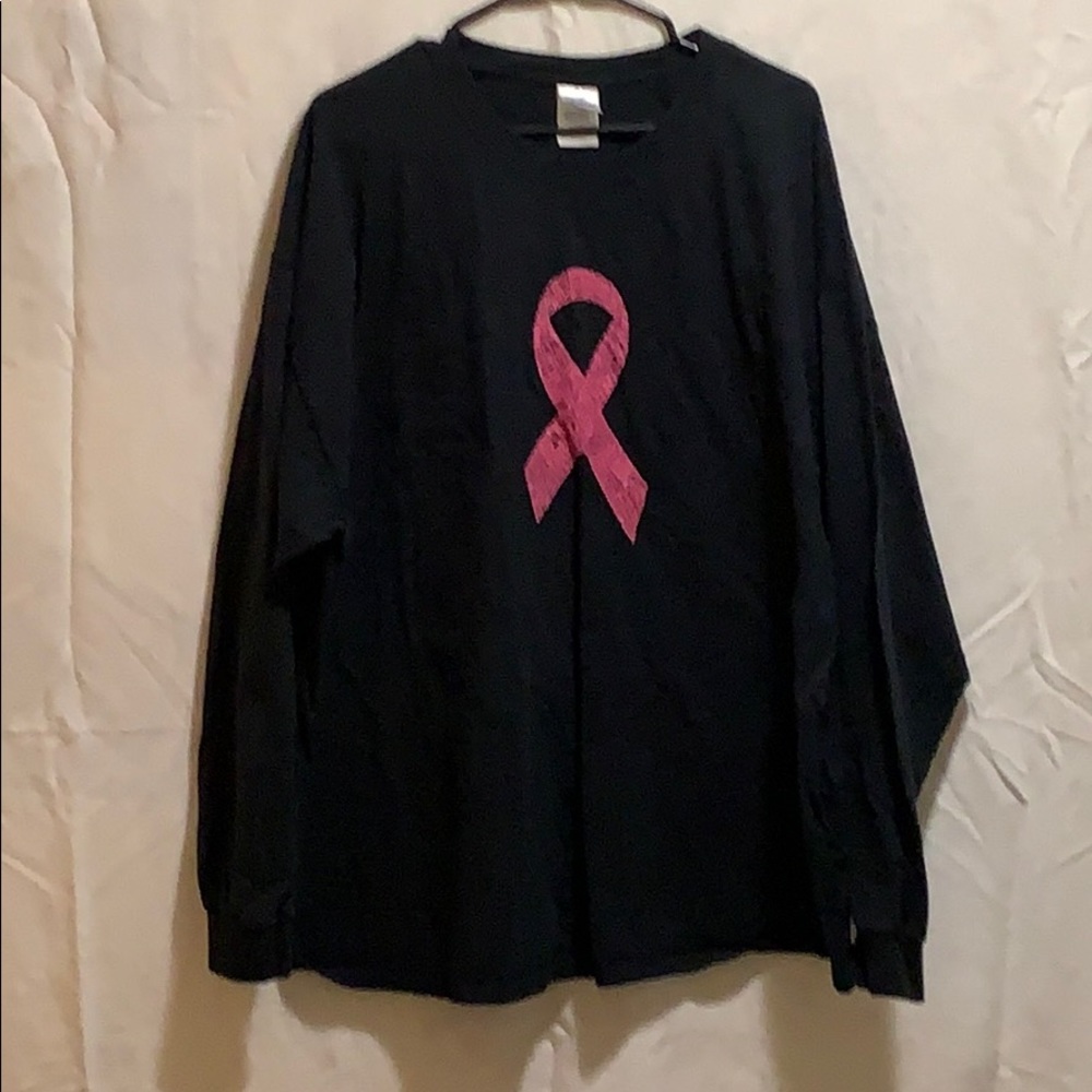 Pink ribbon long sleeved t shirt